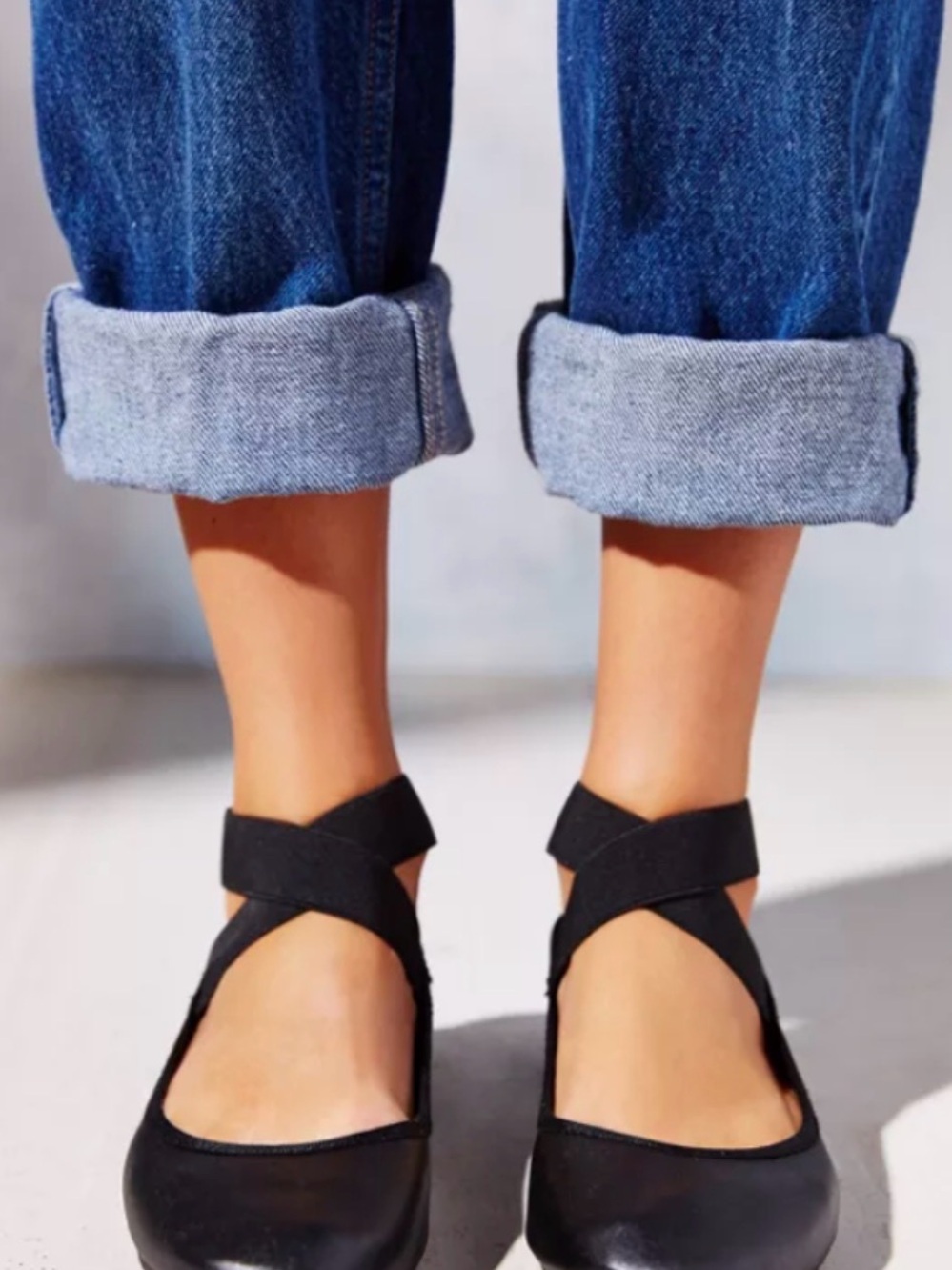 Sz 9 Cross Strap ProTime Leather Ballet Flat | Kenneth Cole